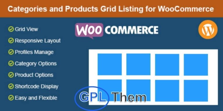 Categories and Products Grid Listing for WooCommerce Showcase your WooCommerce categories and products in a clean, customizable grid layout. This powerful plugin lets you create multiple display profiles with unique settings and data. Use shortcodes to easily embed stylish category and product grids anywhere on your site.