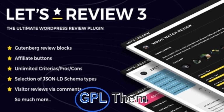Let’s Review – WordPress Review Plugin with Affiliate Integration Enhance your WordPress site with Let’s Review, a powerful plugin designed for creating stylish, in-depth reviews. Perfect for bloggers, influencers, and affiliate marketers, it includes built-in affiliate features to help you monetize your content seamlessly.