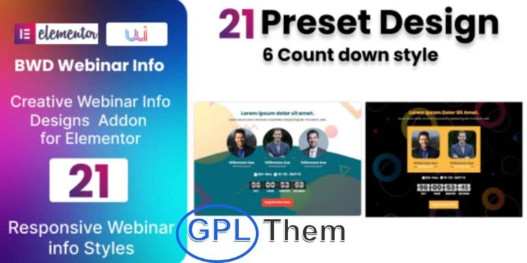 Webinar Info – Elementor Plugin for Displaying Webinar Details Easily promote and manage your webinars with the Webinar Info Plugin for Elementor, a powerful tool designed to showcase webinar details directly on your WordPress site. Perfect for marketers, coaches, educators, and businesses, this plugin lets you create visually engaging webinar sections using Elementor’s drag-and-drop builder.