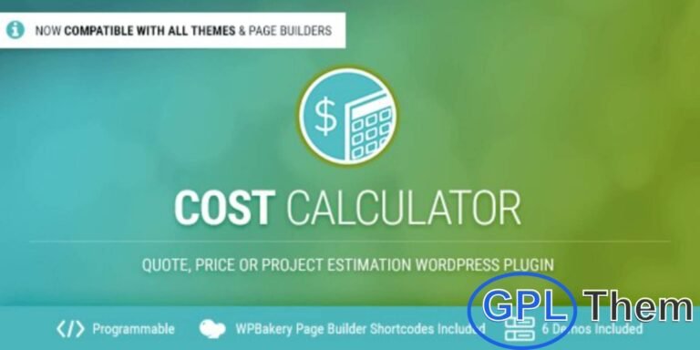 Cost Calculator Builder PRO by StylemixThemes – Smart Price Estimation Tool for WordPress Cost Calculator Builder PRO is a powerful and easy-to-use WordPress plugin that helps you create interactive price estimation forms for your website.