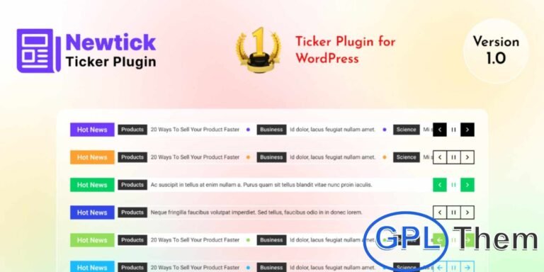 Newtick – WordPress News Ticker Plugin for Sticky Header & Sidebar Newtick is a lightweight and modern WordPress ticker plugin designed to display breaking news or important updates in a stylish scrolling format. Ideal for news websites, blogs, and content-heavy platforms, it allows you to place a dynamic news bar in sticky headers or sidebars with ease.