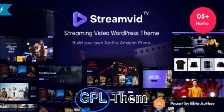 StreamVid – Stylish and Feature-Rich Video Streaming WordPress Theme StreamVid is a modern and eye-catching WordPress theme designed specifically for video streaming websites. With its bold design, pre-built page layouts, and a wide range of powerful features, StreamVid makes it easy to launch a professional streaming platform in no time.