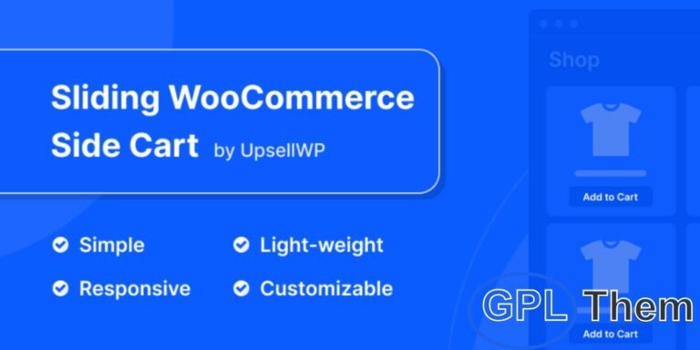 UpsellWP Side Cart – Boost Sales with a Smart Sliding Cart for WooCommerce UpsellWP Side Cart enhances your WooCommerce store with a sleek, always-accessible sliding cart widget. It allows customers to easily view, update, and manage their cart without leaving the shopping page—streamlining the checkout process and reducing cart abandonment.