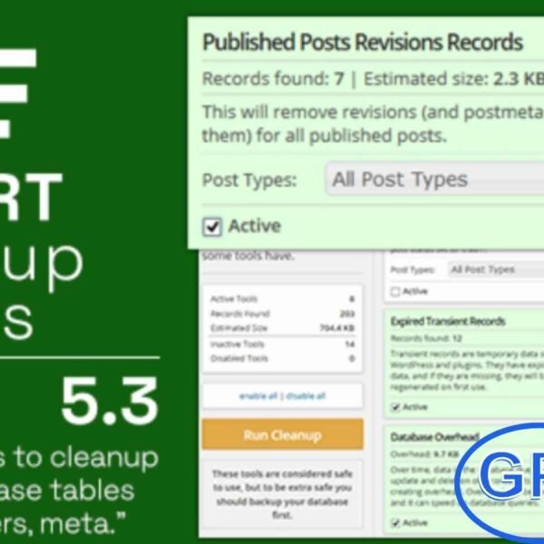 Smart Cleanup Tools – Advanced WordPress Database Cleaner Plugin Smart Cleanup Tools is a powerful and easy-to-use WordPress plugin designed to optimize your website’s performance by cleaning up and managing your database. With 37+ cleanup, reset, and removal tools, this plugin helps you eliminate unnecessary data, reduce database size, and speed up your site.