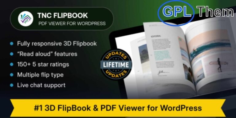 TNC FlipBook – Interactive PDF Viewer Plugin for WordPress TNC FlipBook is a powerful and user-friendly WordPress plugin that transforms your PDF files into interactive FlipBooks. Easily embed responsive, animated PDF FlipBooks on any page or post. Choose from multiple viewing modes—including Flip, Vertical Scrolling, and Horizontal Scrolling—to match your content style.