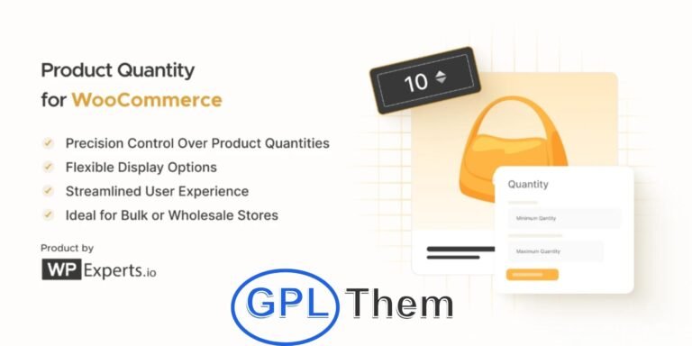 Product Quantity for WooCommerce Pro – Flexible Quantity Management Plugin Product Quantity for WooCommerce Pro by WPFactory gives you complete control over how product quantities are handled in your WooCommerce store. Easily set minimum, maximum, step, and fixed quantity rules to match your store’s sales strategy and product requirements.