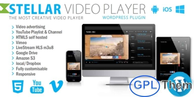 Stellar Video Player – All-in-One WordPress Video Player Plugin Stellar Video Player is a powerful and flexible video player plugin for WordPress, designed to handle almost any video source. Whether you're using YouTube playlists, Vimeo, self-hosted MP4 files, Google Drive, Dropbox, Amazon S3, or live streaming with HLS (m3u8), this player has you covered.