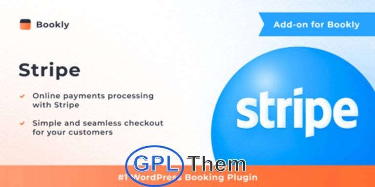 Bookly Stripe Add-on – Accept Online Payments via Stripe in Bookly PRO Bookly Stripe is a premium add-on that enables secure online payments through Stripe on your WordPress booking website. Designed to work exclusively with Bookly PRO, this add-on allows your customers to pay for appointments instantly and seamlessly—without being redirected to external pages.