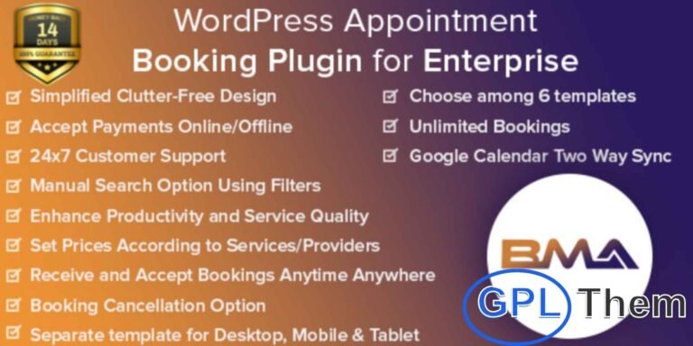 BMA – WordPress Appointment Booking Plugin for Enterprise BMA (Book My Appointment) is a powerful and advanced appointment booking plugin designed for WordPress websites. Whether you run a service-based business, salon, clinic, or corporate enterprise, BMA simplifies the entire appointment scheduling process—making it faster, smarter, and more efficient.
