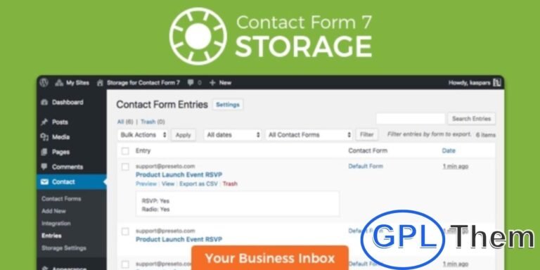 Contact Form 7 Data Storage – Save and Manage Form Submissions in WordPress Contact Form 7 Data Storage is a lightweight yet powerful WordPress plugin that securely stores all form submissions directly in your WordPress database. Designed to work with Contact Form 7, Caldera Forms, and Fast Secure Contact Form, this plugin ensures no data is lost due to email delivery issues.