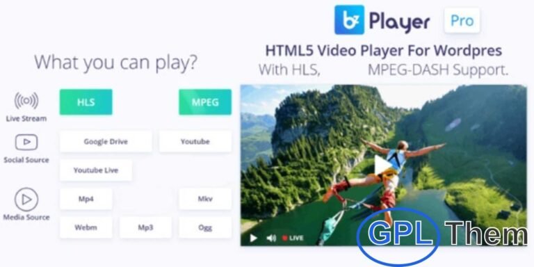 bzplayer Pro – Advanced Live Streaming HTML5 Player for WordPress bzplayer Pro is a powerful, responsive HTML5 video and audio player plugin for WordPress, built on Video.js. Designed for modern websites, it offers seamless live streaming, self-hosted media playback, YouTube/Vimeo support, and advanced features like social sharing, ads integration, and theme customization.