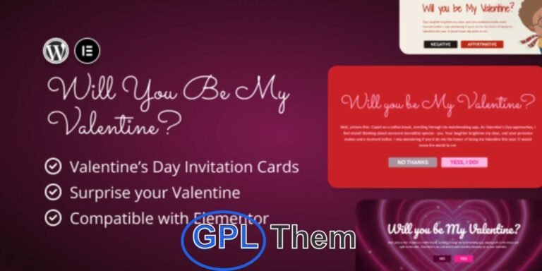 Valentine’s Day Invitations for Elementor – Add Romantic Interactivity to Your Website Valentine’s Day Invitations for Elementor is a creative plugin designed to bring a romantic and engaging experience to your WordPress site. Ideal for Valentine’s Day promotions, proposals, or love-themed campaigns, this plugin lets you display beautifully crafted invitations with interactive "Yes" or "No" buttons.