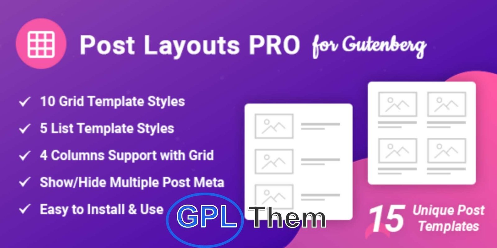 Post Layouts Pro For Gutenberg Post Layouts Pro for Gutenberg – Stylish Post Templates for Your WordPress Blog Post Layouts Pro for Gutenberg is a premium add-on that enhances the native WordPress block editor with beautifully designed and fully responsive post layout templates. With a wide range of unique styles and layout options, this plugin allows you to create stunning blog post presentations without relying on external page builders.