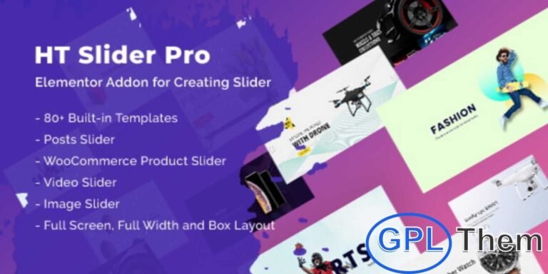 HT Slider Pro for Elementor – Advanced Slider Builder for WordPress Create stunning, responsive sliders effortlessly with HT Slider Pro, the ultimate slider plugin designed for the Elementor page builder. Packed with 80+ pre-built templates, this plugin helps you build beautiful sliders in minutes—no coding required.