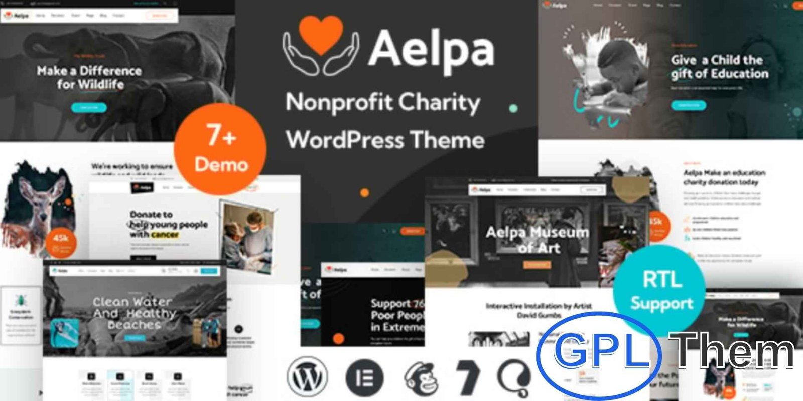 Aelpa – Nonprofit Charity WordPress Theme Aelpa – Nonprofit & Charity WordPress Theme Aelpa is a modern and versatile WordPress theme designed for nonprofit organizations, charities, and fundraising campaigns. Whether you're supporting causes like education, wildlife conservation, cancer awareness, or humanitarian aid, Aelpa offers the perfect solution to build a professional and impactful website.