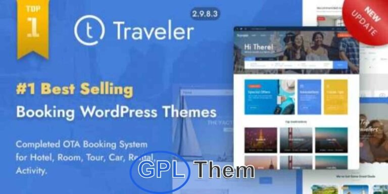 Traveler – All-in-One Travel Booking WordPress Theme Traveler is one of the best-selling Travel Booking WordPress themes on ThemeForest, designed to power complete travel and tour booking websites. Whether you're running a hotel, tour agency, vacation rental platform, or car rental service, Traveler offers a robust and user-friendly reservation system to manage bookings efficiently.