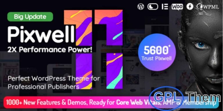 Pixwell – Modern Magazine & Blogging WordPress Theme Pixwell is a versatile and feature-rich WordPress magazine theme designed for modern content creators. With its pixel-perfect design, mobile-friendly layout, and robust performance, Pixwell is ideal for building professional blogs, online magazines, and editorial websites across any niche.