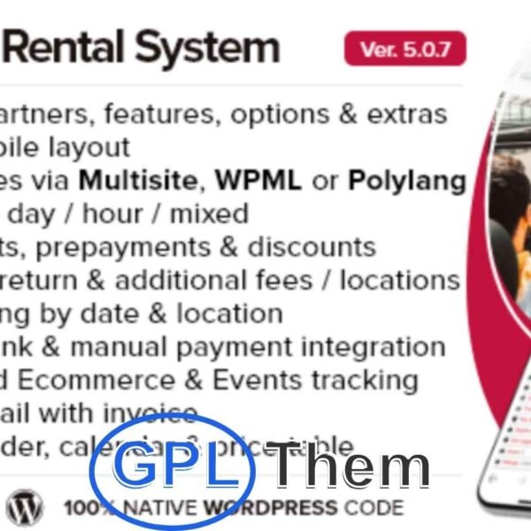 Car Rental System – Native WordPress Plugin for Seamless Online Bookings The Car Rental System is a fully native, high-performance WordPress plugin built to help car rental businesses accept online reservations and manage their vehicle fleet efficiently—all from one centralized dashboard.