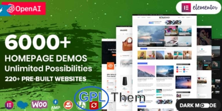 Soledad – Multipurpose Blog, Magazine & News AMP WordPress Theme Soledad is a powerful and highly versatile WordPress theme designed for blogs, online magazines, and news websites. Fully AMP-compatible and performance-optimized, Soledad is trusted by thousands of site owners for building fast, content-rich, and visually impressive websites.