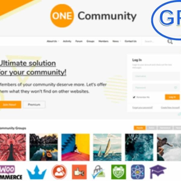 OneCommunity – Modern BuddyPress Nouveau WordPress Community Theme OneCommunity is a fully responsive and feature-rich BuddyPress WordPress theme built to power online communities, social networks, and membership websites.
