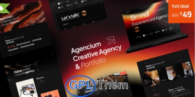 Agencium – Creative Agency & Portfolio WordPress Theme Agencium is a modern and versatile WordPress theme crafted for creative professionals and agencies looking to make a bold online impression. Perfect for creative agencies, digital studios, marketing firms, freelancers, designers, photographers, and personal portfolios, Agencium offers everything you need to present your work with style and impact.