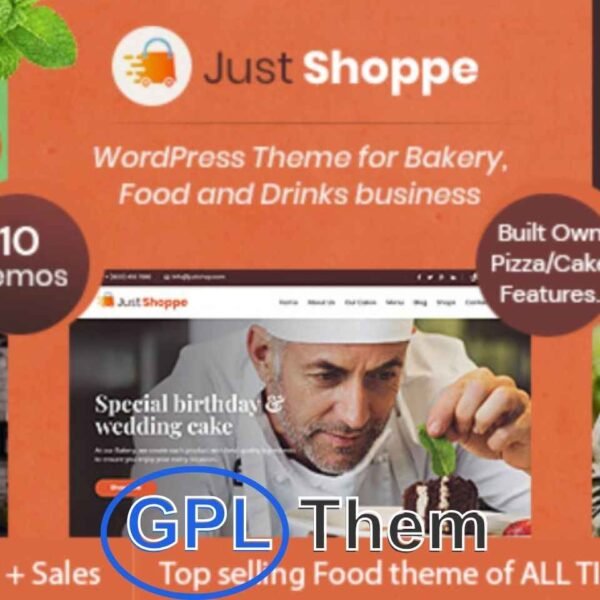 Justshoppe – Cake & Bakery WordPress Theme for WooCommerce Justshoppe is a beautifully crafted WordPress theme designed specifically for cake shops, bakeries, pastry stores, and food businesses. Built on the powerful Elementor Page Builder, it offers full customization with ease—no coding skills required.