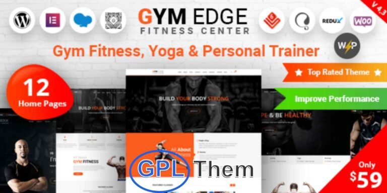 GymEdge – Gym, Fitness, Yoga & Personal Trainer WordPress Theme GymEdge is a modern, responsive WordPress theme designed specifically for gyms, fitness centers, yoga studios, and personal trainers. Whether you’re building a one-page or multi-page website, GymEdge delivers powerful design and functionality tailored to the health and fitness industry.