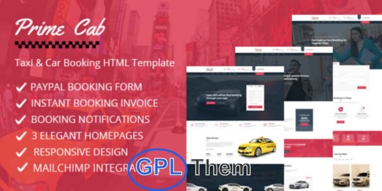 Prime Cab – Taxi Booking & Car Rental WordPress Theme Prime Cab is a modern and responsive WordPress theme designed specifically for taxi booking, car rental services, and transportation businesses. Ideal for luxury car rentals, airport transfers, hotel shuttles, party buses, and chauffeur services, Prime Cab offers everything you need to build a professional online booking platform.