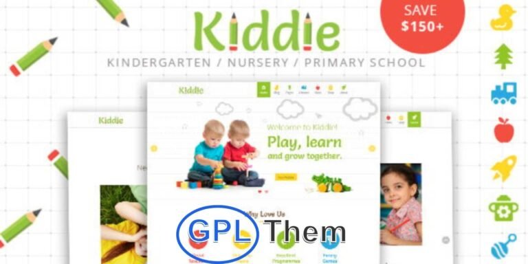Kiddie – Kindergarten & Preschool WordPress Theme Kiddie is a cheerful and user-friendly WordPress theme designed specifically for kindergartens, preschools, daycare centers, and early childhood education websites. With its bright colors, playful fonts, and engaging visuals, Kiddie creates a welcoming online presence that appeals to both children and parents.