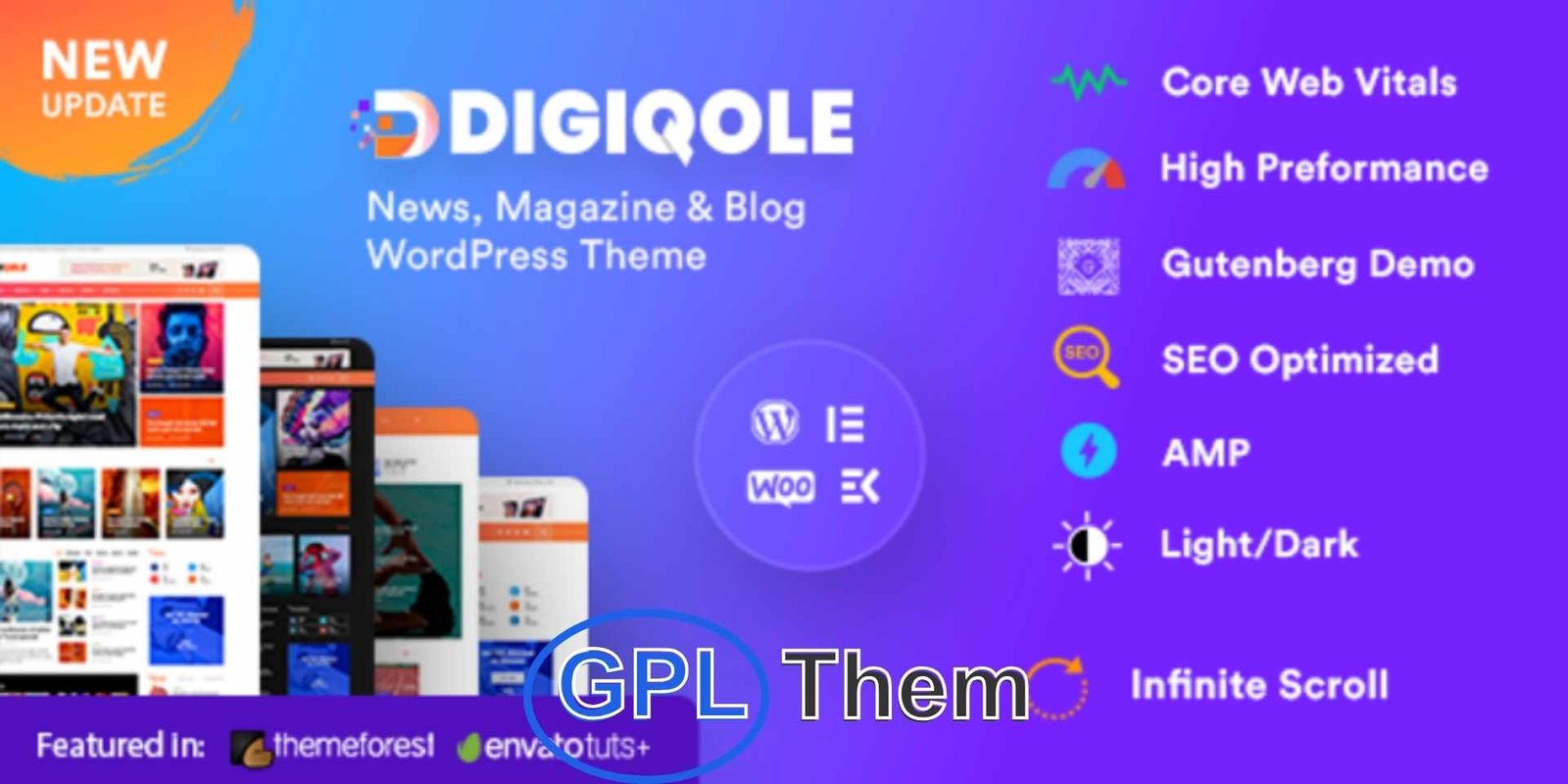 Digiqole – News Magazine WordPress Theme Digiqole – Modern News & Magazine WordPress Theme Digiqole is a clean, user-friendly WordPress theme designed for news portals, online magazines, business news websites, and small media companies. Built with the powerful Elementor page builder and Bootstrap framework, Digiqole offers a fast, responsive, and highly customizable experience.