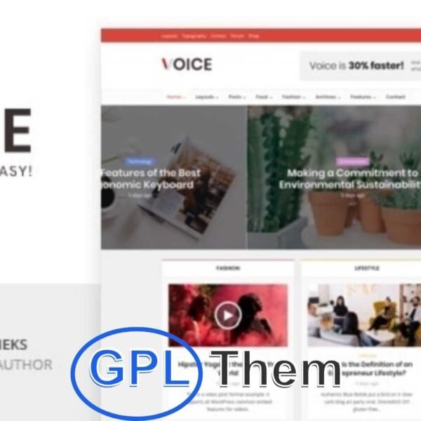 Voice – Clean and Responsive News & Magazine WordPress Theme Voice is a modern and fully responsive WordPress theme designed for news portals, online magazines, editorial blogs, and content-heavy websites. With its clean layout and powerful functionality, Voice offers the perfect balance of performance, style, and flexibility.