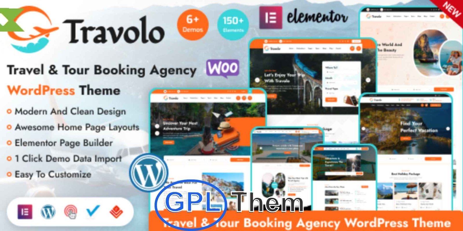 Travolo – Travel & Tour Booking WordPress Theme Travolo – Travel & Tour Booking WordPress Theme Travolo is a sleek and fully customizable WordPress theme designed for travel agencies, tour operators, and travel bloggers. With its modern, flat, and clean design, Travolo is also flexible enough to be used for any business looking for a stylish and professional online presence.