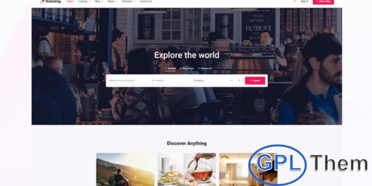 OneListing Pro by Directorist – Premium WordPress Theme for Business Directory Websites OneListing Pro is a powerful and flexible WordPress theme designed to help you build any type of business directory website with ease. Whether you're creating listings for restaurants, real estate, automobiles, or classified ads, OneListing Pro offers a clean, modern design that adapts to your vision.