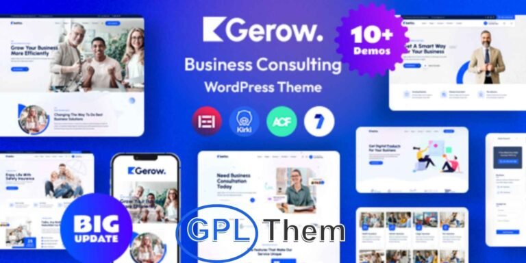 Gerow – Modern Business & Consulting WordPress Theme Gerow is a premium, stylish, and fully responsive WordPress theme designed for consulting firms, corporate businesses, finance companies, legal advisors, startups, and technology or software development agencies.