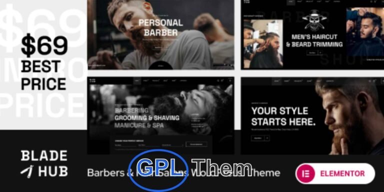 BladeHub – WordPress Theme for Barber Shops & Hair Salons BladeHub is a modern and feature-rich WordPress theme specifically crafted for barber shops, hairdressers, grooming studios, and men’s salons. With a sleek and professional design, BladeHub offers everything you need to create a stylish and high-performing website that reflects your brand.
