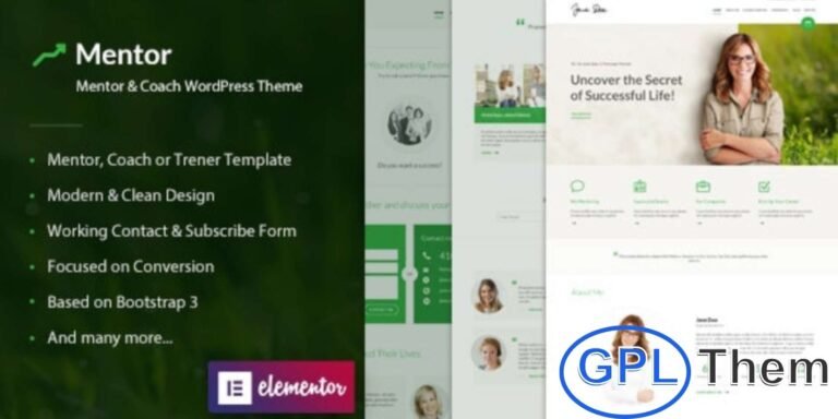 Mentor – Personal Development & Coaching WordPress Theme Mentor is a clean, modern, and conversion-focused WordPress theme designed specifically for personal development coaches, life mentors, speakers, therapists, and trainers.