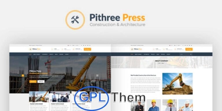 Pithree – Construction & Building WordPress Theme Pithree is a professional and modern WordPress theme built specifically for construction companies, building contractors, architecture firms, and corporate businesses in the construction and industrial sectors.