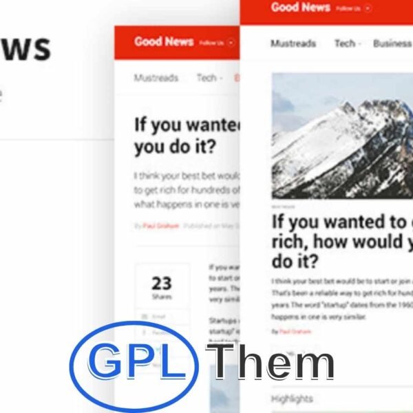 GoodNews – Responsive WordPress News & Magazine Theme GoodNews is a powerful and flexible WordPress theme designed for news portals, online magazines, blogs, and content-rich websites. Built with user-friendliness in mind, it’s perfect for everyone—from beginners to advanced developers—offering a seamless experience regardless of your skill level.