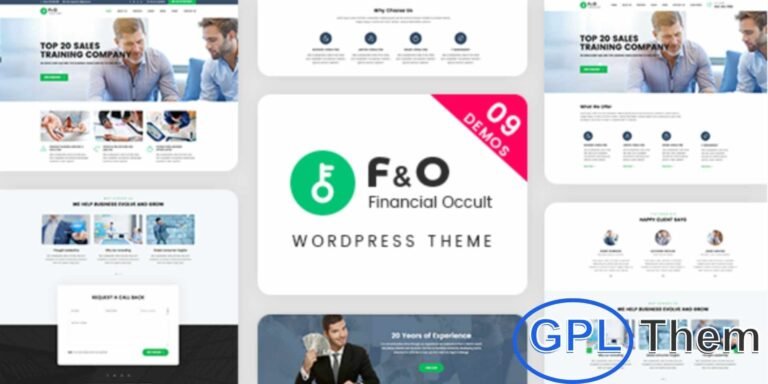 F&O – Finance and Consulting WordPress Theme F&O is a professional and feature-rich WordPress theme purpose-built for finance, consulting, accounting, law firms, coaching, and business planning websites. Designed with precision and corporate aesthetics, F&O helps you build a trustworthy online presence for your financial or advisory services.
