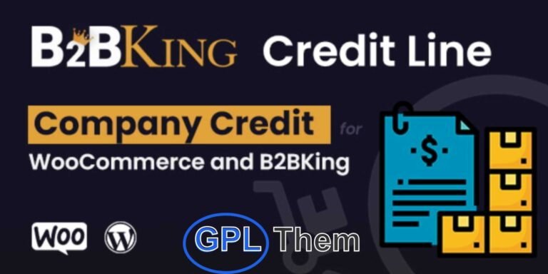 B2BKing Company Credit – WooCommerce Line of Credit Add-On for B2B Customers The B2BKing Company Credit add-on enables you to offer a line of credit to your B2B customers, allowing them to purchase products on credit up to their assigned limit—perfect for building trust and streamlining business transactions.