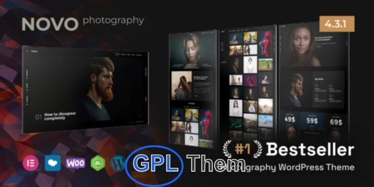 Novo – Photography WordPress Theme for Creatives and Professionals Novo is a modern and versatile WordPress theme crafted specifically for photographers, photo studios, bloggers, videographers, music artists, and creative agencies. With its elegant design and robust functionality, Novo allows you to showcase your work through stunning galleries and seamlessly sell your photos or digital products online.