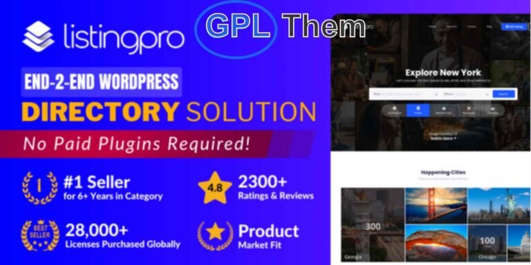 ListingPro –  WordPress Directory & Listing Theme ListingPro is the best-selling all-in-one WordPress directory theme, built to power any type of local or global business listing website. Whether you're creating a Yelp, Yellow Pages, Zomato, FourSquare, or Justdial-style directory, ListingPro delivers everything you need—right out of the box.