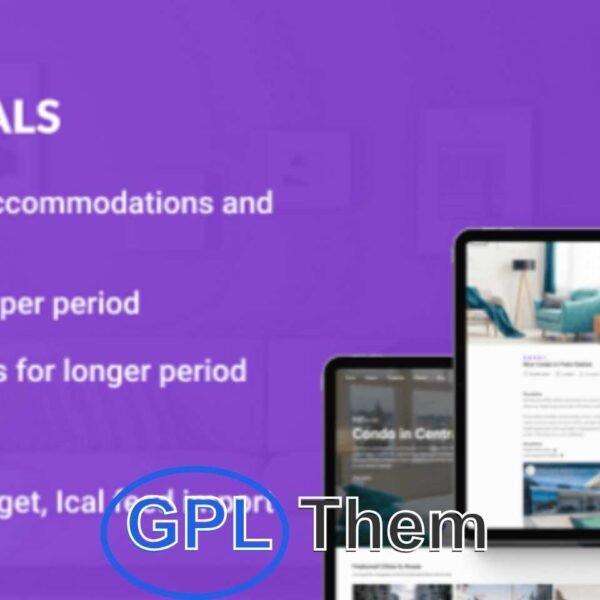 WP Rentals – Advanced Booking & Rental WordPress Theme for Accommodation and More WP Rentals is a powerful and flexible WordPress theme designed for listing and booking accommodations, properties, or rentable items by the day or hour.