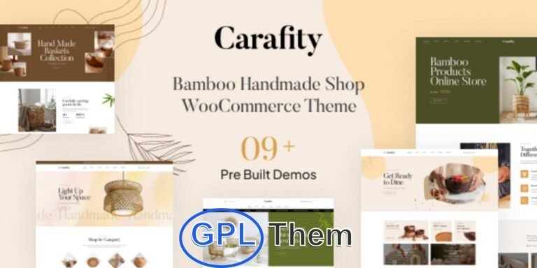 Carafity – Bamboo Handmade Products WooCommerce WordPress Theme Carafity is a beautifully crafted WooCommerce WordPress theme designed specifically for online stores selling handmade, eco-friendly bamboo products. Whether you're showcasing bamboo crafts, home décor, kitchenware, or sustainable fashion, Carafity provides the perfect platform to highlight your artisan work.