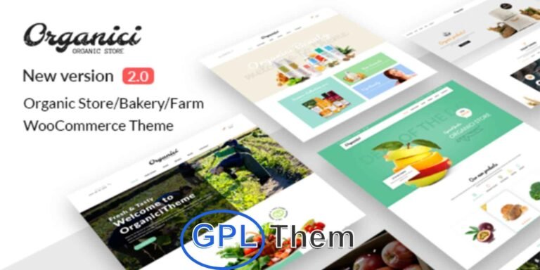 Organici – Organic Store & Bakery WooCommerce WordPress Theme Organici is a premium WooCommerce WordPress theme specifically crafted for organic and eco-friendly businesses. Ideal for organic food stores, fresh produce markets, organic farms, bakeries, coffee shops, and natural cosmetics retailers, Organici combines modern design with powerful eCommerce functionality.