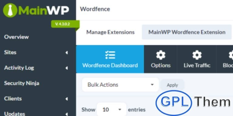 MainWP Wordfence Extension – Centralized WordPress Security Management The MainWP Wordfence Extension seamlessly integrates the powerful Wordfence Security Plugin with your MainWP Dashboard, allowing you to manage all security settings for your connected WordPress child sites from one centralized location.