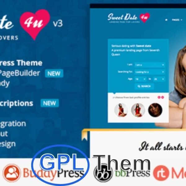 Sweet Date – Modern Dating & Community WordPress Theme Sweet Date is a sleek, clean, and fully responsive premium WordPress theme designed for dating websites, social communities, and membership platforms. Built with flexibility in mind, Sweet Date is ideal for creating engaging and interactive online communities—but it's also versatile enough to be adapted for other niche sites.