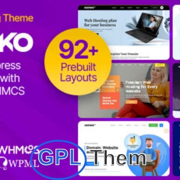 Hostiko – WHMCS WordPress Hosting Theme for Web Hosting Companies Hostiko is a premium WordPress theme tailored specifically for web hosting providers, domain registrars, and IT service companies. Integrated with WHMCS via WHMCS Bridge and built using WPBakery Page Builder and Revolution Slider, Hostiko makes it easy to launch a fully responsive, professional hosting website without any coding required.