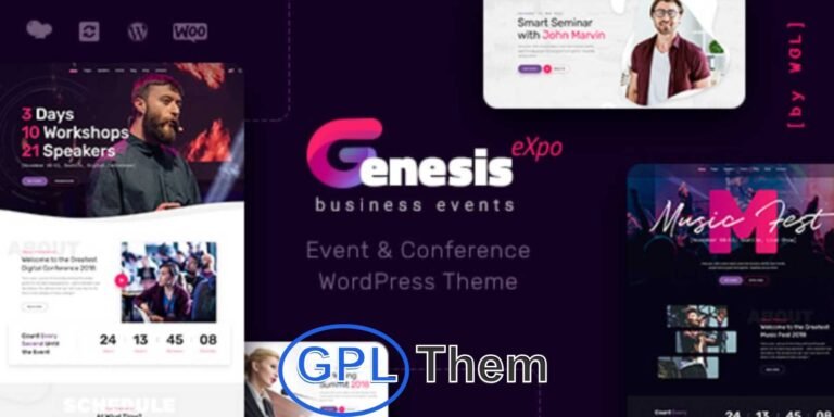 GenesisExpo – Business Events & Conference WordPress Theme GenesisExpo is a powerful and versatile WordPress theme designed for business events, conferences, summits, seminars, workshops, and professional gatherings—both online and offline.
