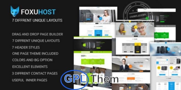 FoxuHost – Web Hosting, Shop & Corporate WordPress Theme with WHMCS Integration FoxuHost is a responsive and feature-rich WordPress theme designed specifically for web hosting companies, tech businesses, and corporate websites. Integrated with WHMCS, this theme makes it easy to manage client accounts, billing, and support directly from your website.